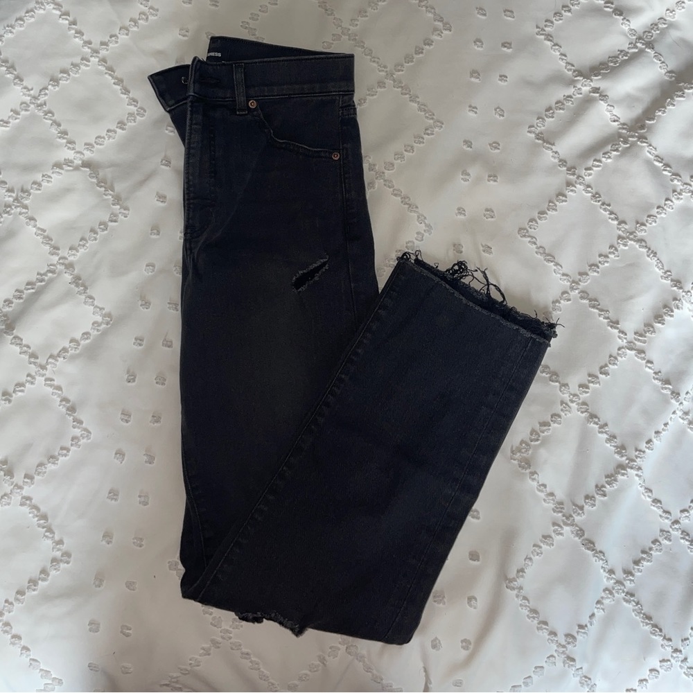 Express Modern Straight High Rise Black Jean Size 4R